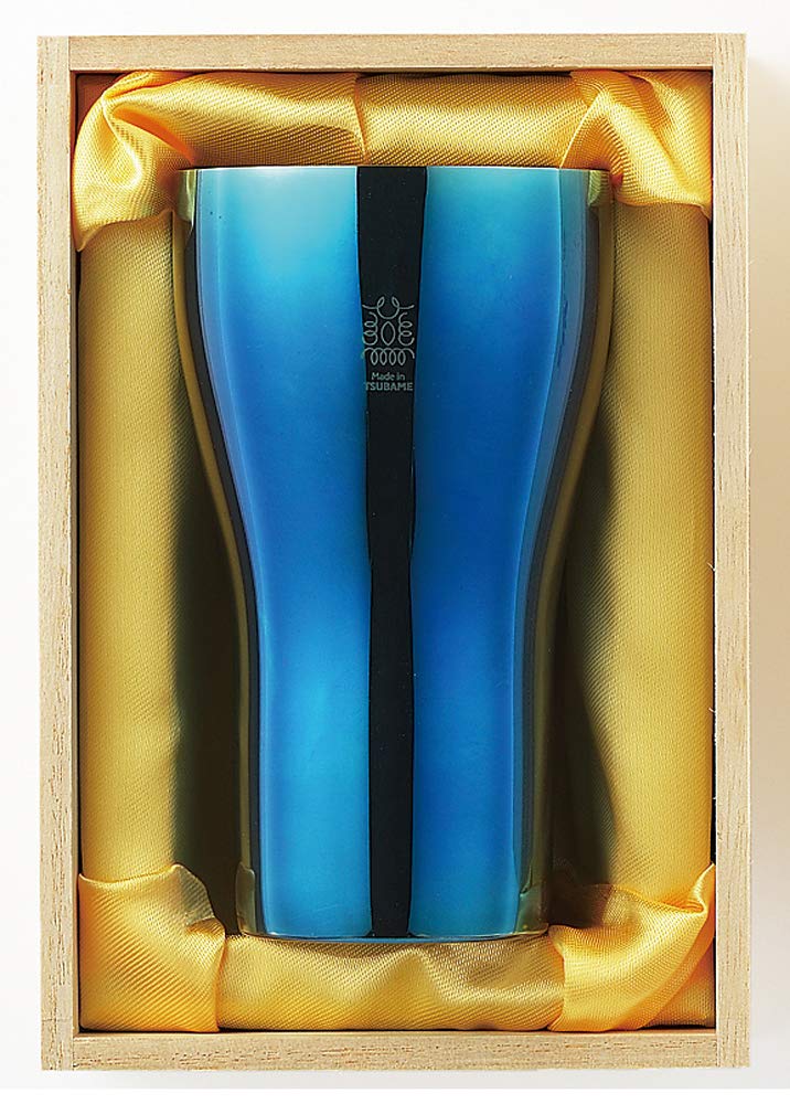 Tamahashi Tumbler, Blue, 440ml, "Blue" Antique Silver, 18-8 Stainless Steel, AO-03