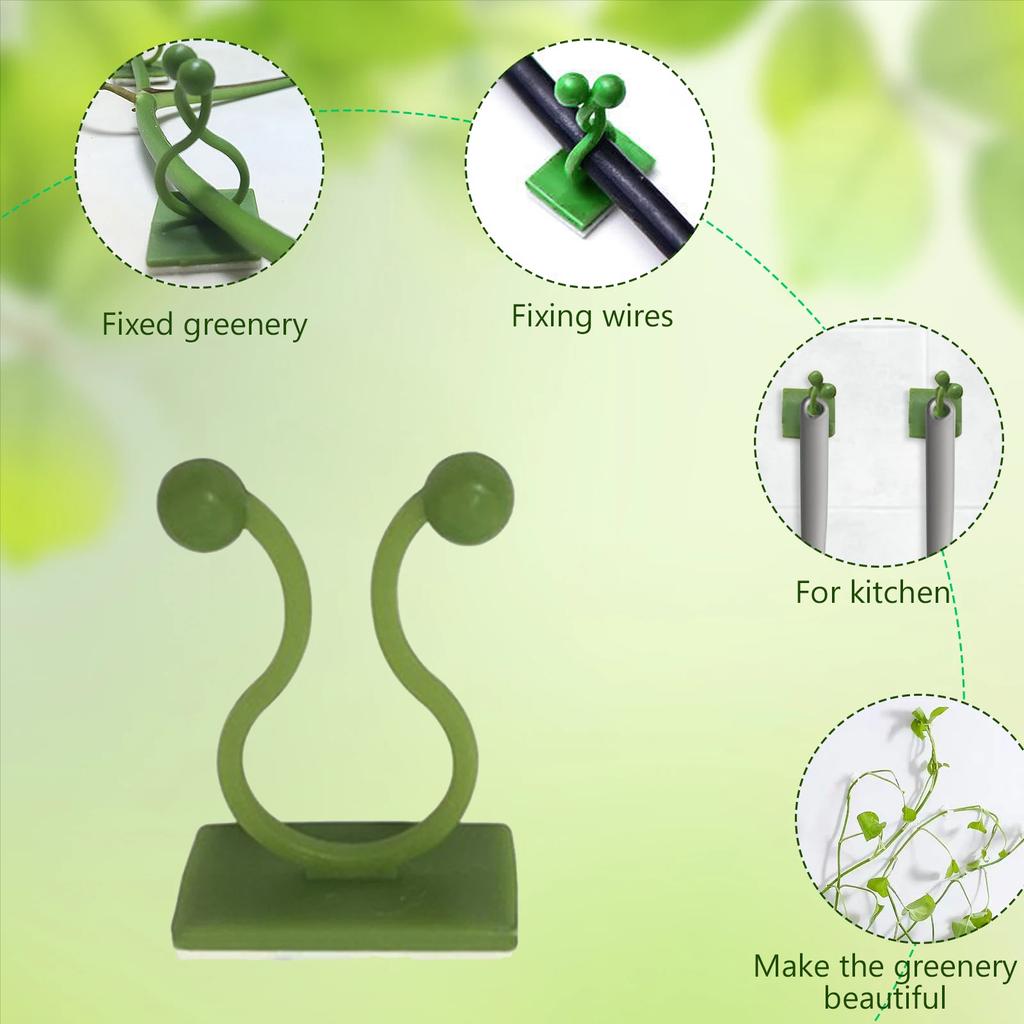 100-10PCS Plant Climbing Wall Self-Adhesive Fixed Buckle Hook Fastener Tied Fixture Buckle Garden Plant Wall Climbing Vine Clips
