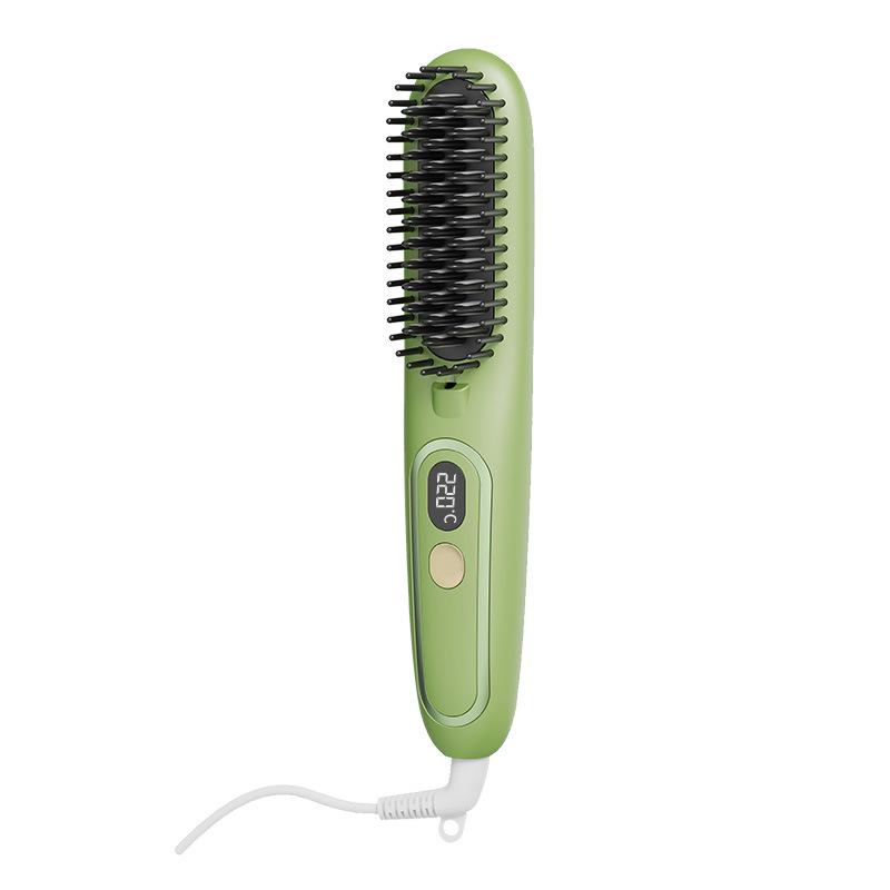 Cross-border Mini LCD Hair Straightening & Curling Comb - Dual-Use Negative Ion Splint for Damage-Free Styling