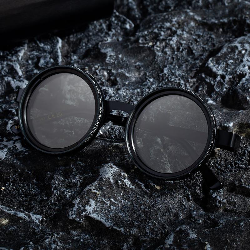 New Nd Rotating Adjustable Brightness Light Reducing Sunglasses Round Frame Premium Feeling Polarised Fishing Glasses For Men