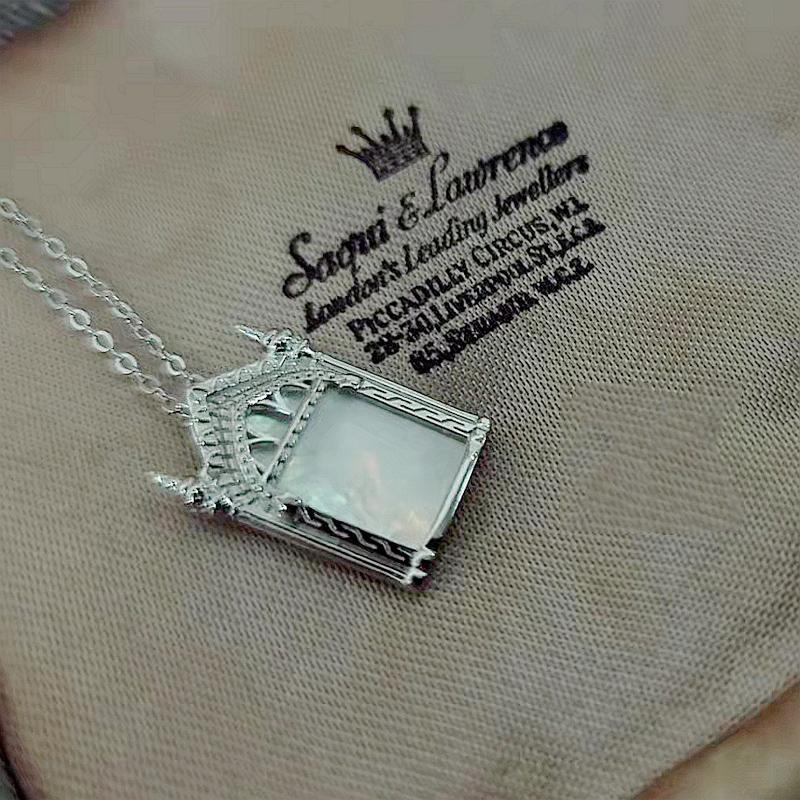 925 Sterling Silber HP Film Potters Cosplay Schmuck Zauberspiegel Muschel Halskette Anhänger Requisiten Geschenk für Frauen Pullover Halskette