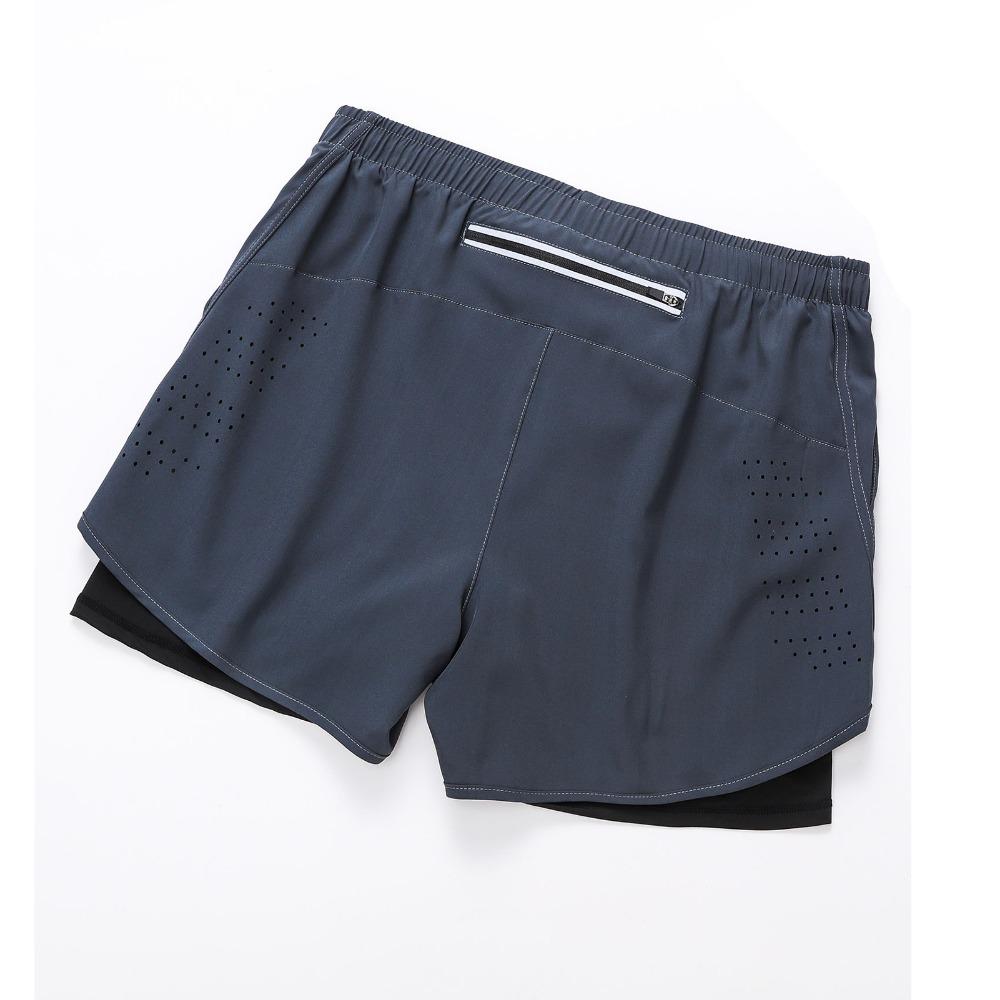 Compression Lining 2-in-1 Running Shorts Elastic Waistband Cycle Fitness Shorts  Running