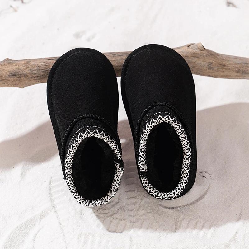Winter New Warm Children's Shoes Children's Snow Boots Plush Thickened Anti slip Baby Shoes Short Sleeve Snow Cotton Shoes