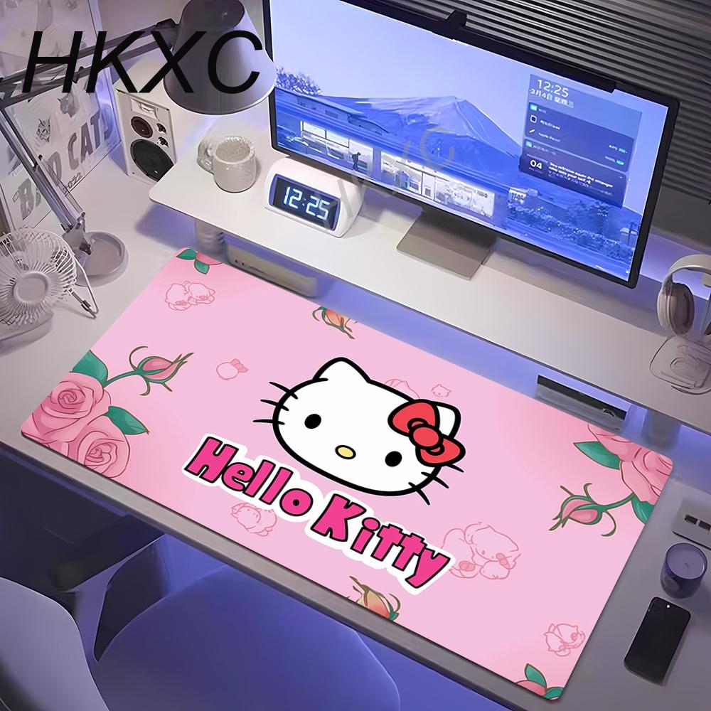 Desk Mat Anime Kawaii Mousepad Laptop Hello Kitty Cute Large Nonslip Mouse Pad Pink Keyboard Office Cabinet Mouse Mats for Girl