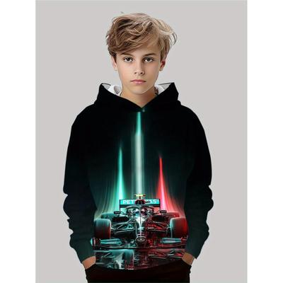 Children's Clothing, Boys' Creative 3D Printed Hooded Sweatshirt, Boys' Casual Sports Long Sleeved Hooded Top