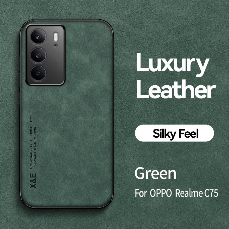 Funda For OPPO Realme C75 4G Case Car Magnetic Holder Leather Phone Cover For Realmi C75 C 75 RealmeC75 75C Soft Silicone Coque
