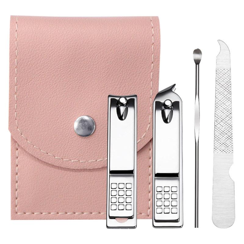 Set Manicure Set Set Coltelli per Unghie Tagliaunghie Domestici Cucchiaini per Pulizia Orecchie Set per Solchi Unghie 4 pezzi
