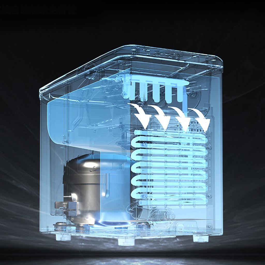 Fully Automatic Small Ice Maker 9 Ice Cubes Low Power Ice Maker for Home Kitchen Office Party