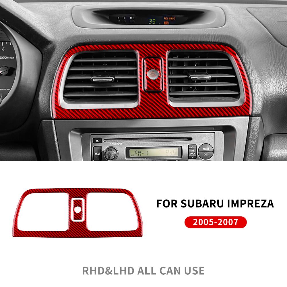 Real Soft Carbon Fiber Sticker For Subaru Impreza 2005 2006 2007 Gear Shift Panel Outlet Vent CD Frame Interior Accessories