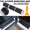 4× Carbon Fibre Car Door Plate Sill Scuff Cover Anti Scratch Sticker Accessories