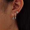 Sada 3 kusů nerezových kruhových náušnic pro ženy Luxusní zirkonový krystal Huggie Květina Kapka vody Piercing Náušnice Svatba Šperky