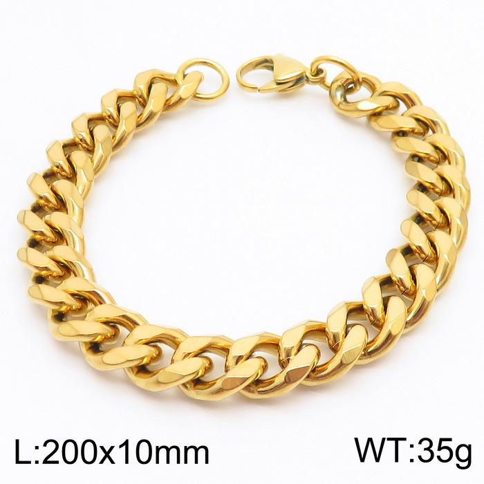 Unisex Edelstahl Kubanische Kette Armband - Trendiger Hip-Hop Mode Schmuck