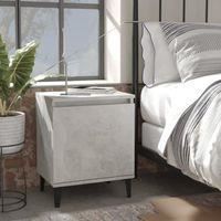 VidaXL Tables de chevet avec pieds en métal gris béton 40x30x50 cm 805842