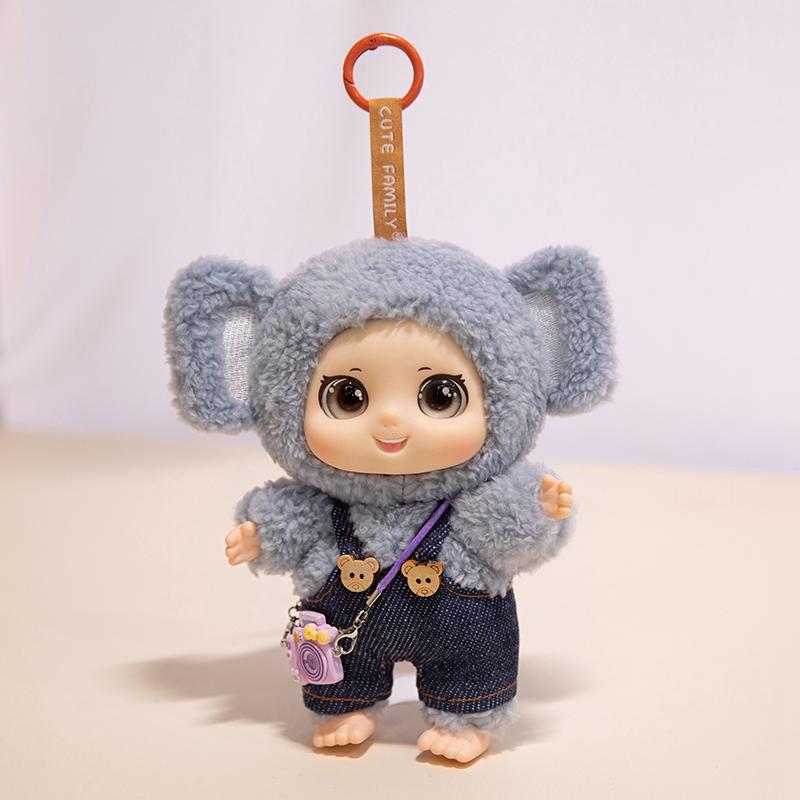 New Style Adorable Family Animal 2.0 Plush Toy Multiple Style To Match Clothes DIY Doll Vinyl Pvc Face Pendant Keychian Kid Gift