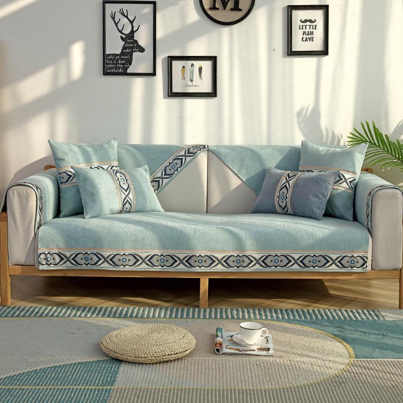 Sofa Cushion Four Seasons General Fabrics Non-Slip New Chinese Style Seat Cushions All-Inclusive Backrest Towel Cushion