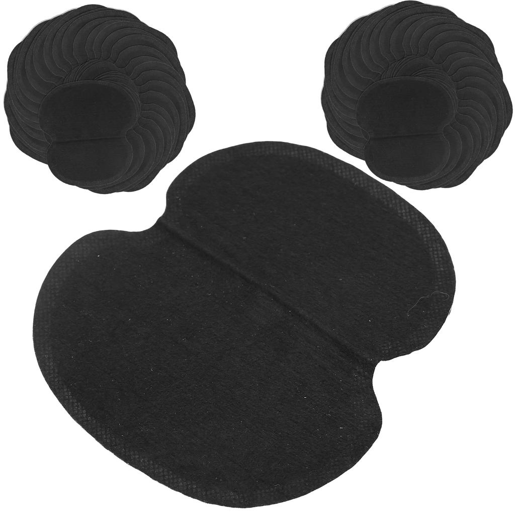 60pcs Underarm Armpit Sweat Pads NonWoven Fabric Dress Clothing Underarm Sweat Pads Black