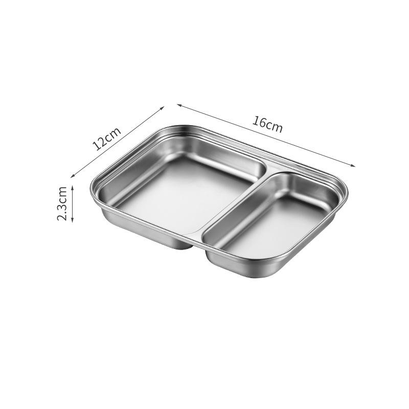 

Разделенный поднос из нержавеющей стали 304, тарелки разного размера для еды, ресторана, отеля, столовая посуда, тарелка для закусок, кухонный органайзер