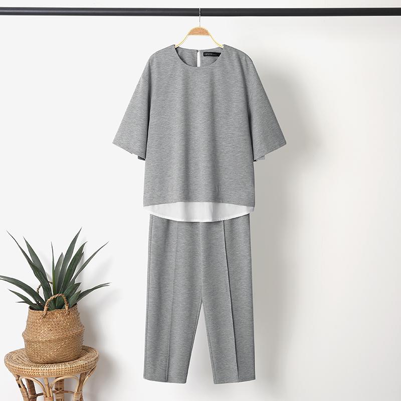 

ZANZEA Женщины Летние повседневные наряды с половинным рукавом Блузка и брюки Две части Костюм Комплект