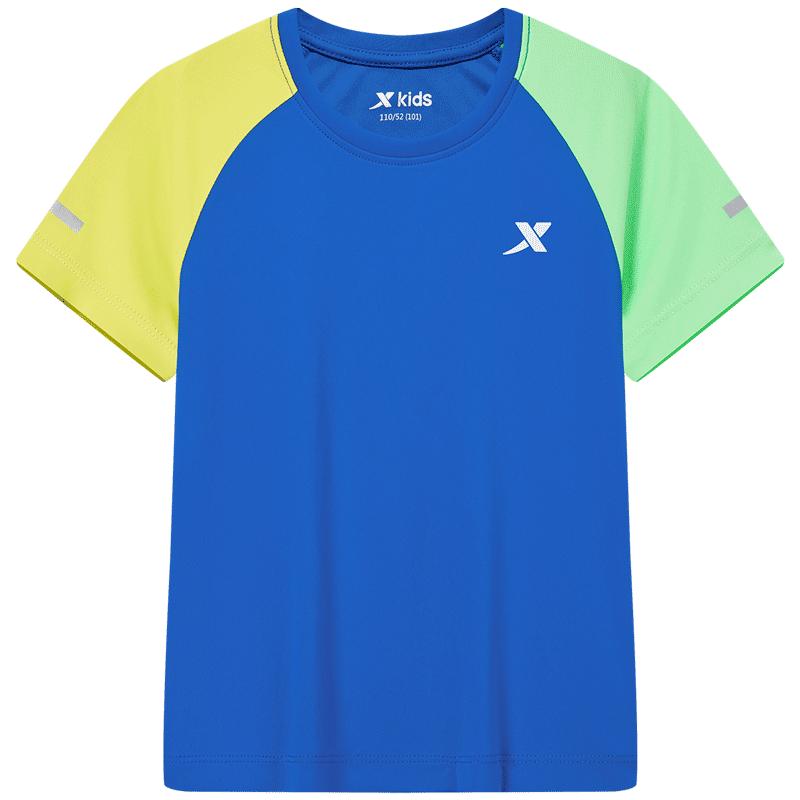 XTEP Kids  Color-block Round Neck Short Sleeve Knit Shirt 100