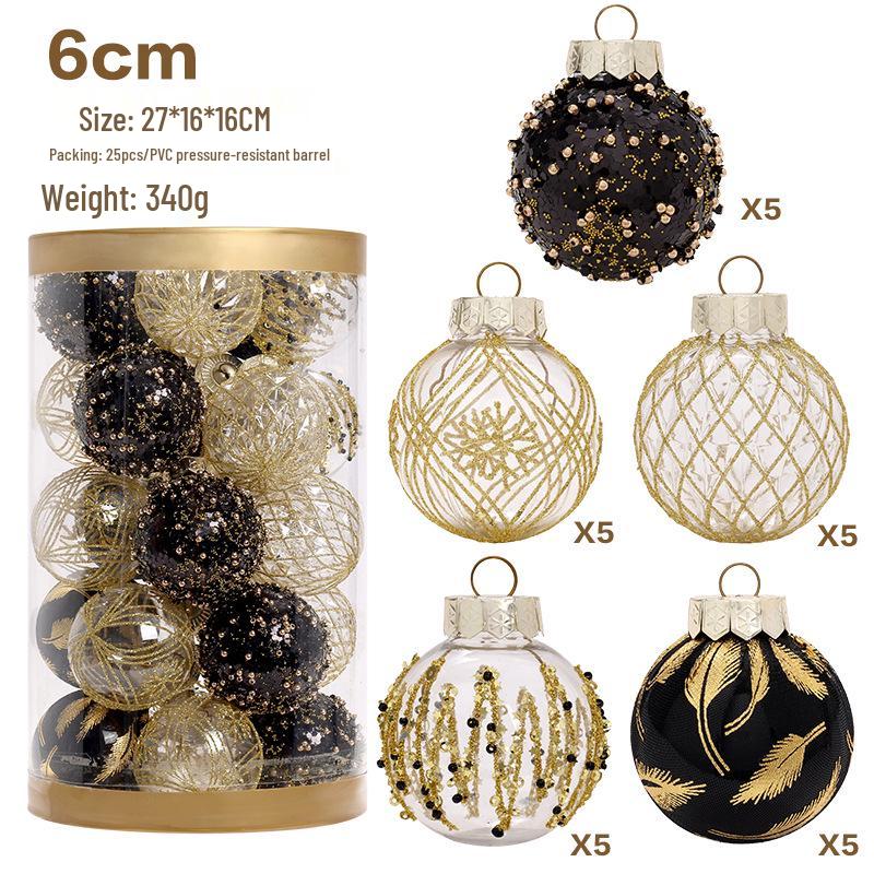16-Piece Champagne Gold & White Christmas Tree Hanging Ornaments Set