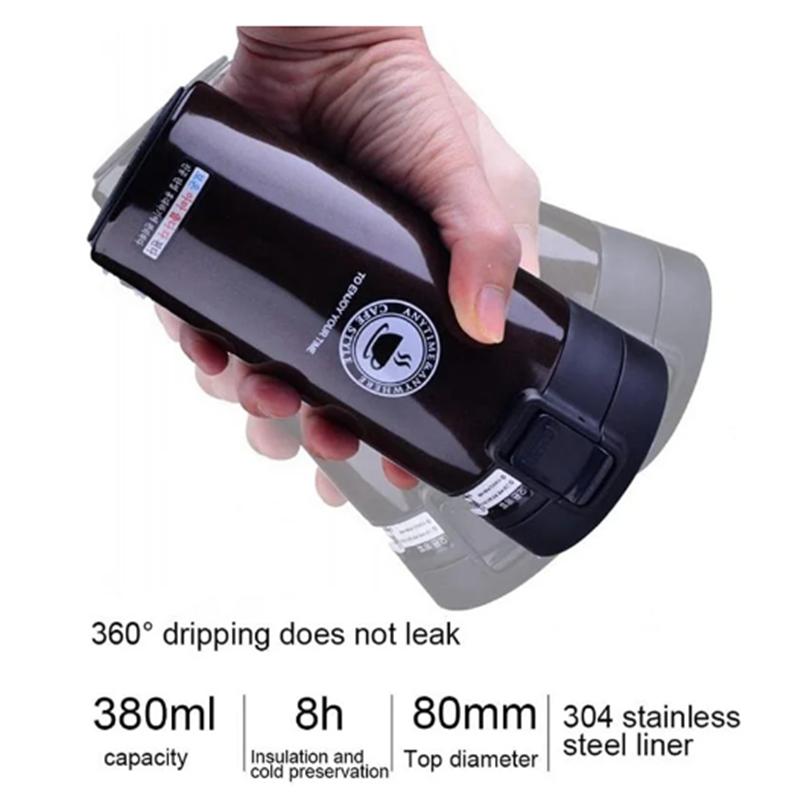 500ML Thermos Coffee Cup Tea Mug Double Layer Stainless Steel Vacuum Insulated Metal Thermos Outdoor Sports Water Bottle