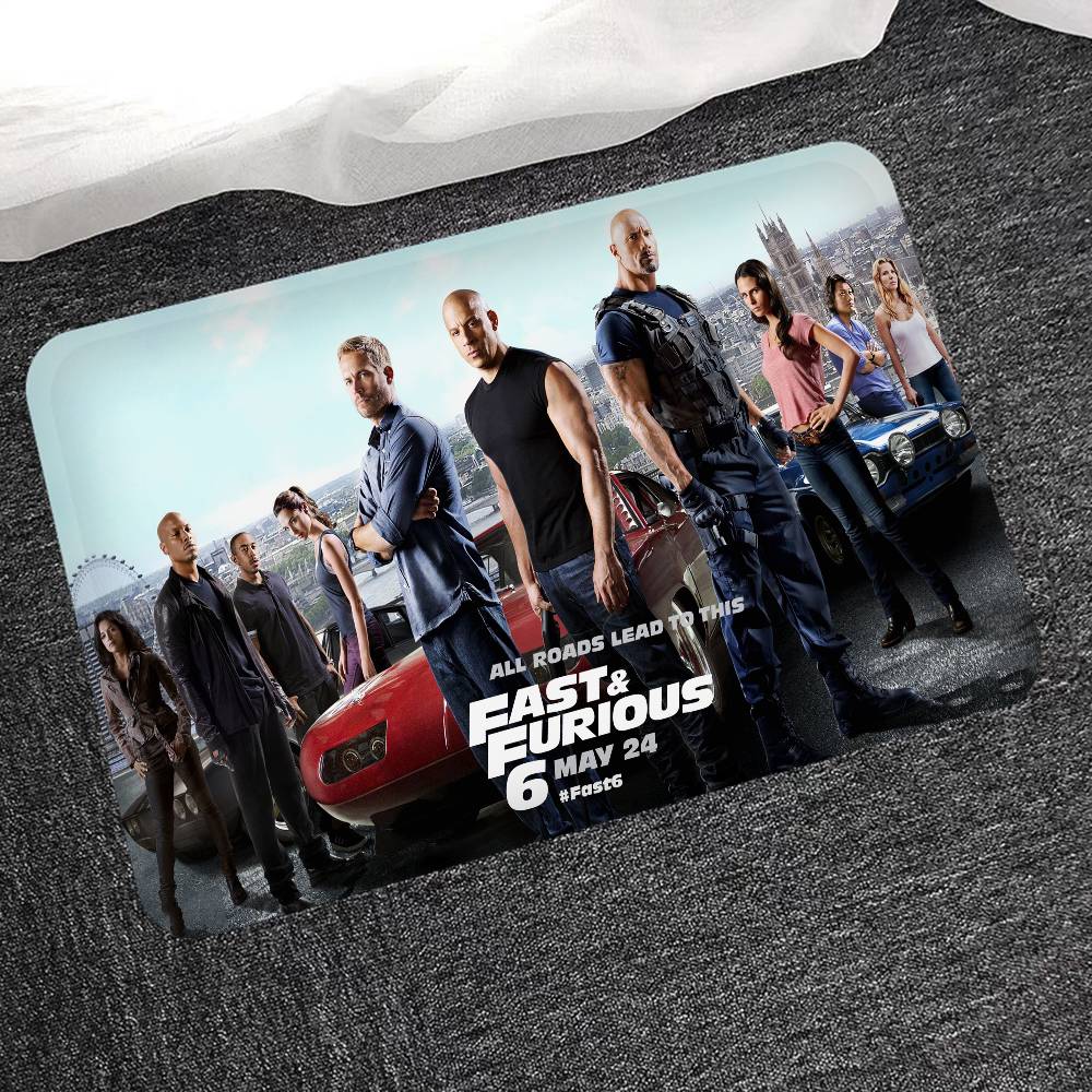 Movie F-Fast n F-Furious Floor Mat Rectangle Anti-slip Home Soft Badmat Front Door Indoor Outdoor Mat Hotel Decor Mat