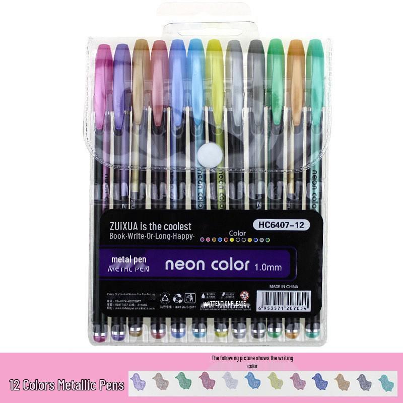Pastell-Gelstift mit großer Kapazität und Glitzer für DIY-Zeichnen & Journaling