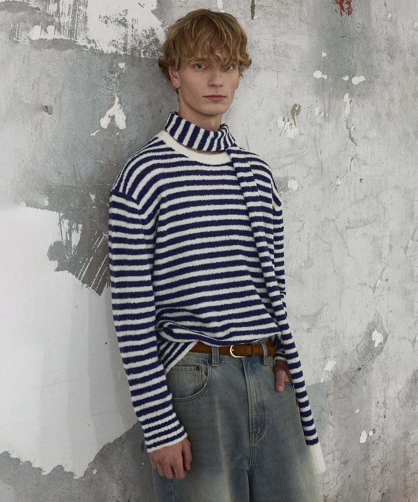 IL CORSO Breeze Stripe Knit Navy Iesw5F002N2