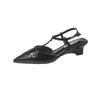 High-heeled Single Shoes Spring and Summer New Shoes Patent Leather Pointed Hollow Bright Leather T-word with Wedge Heel Sandals Women