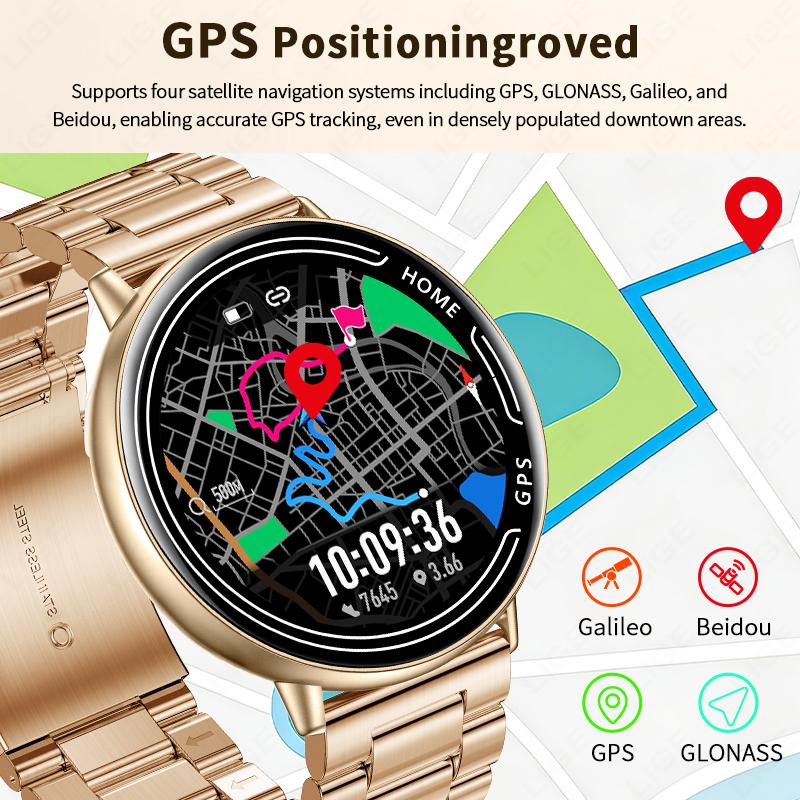 GPS Smart Watch Heart Rate Monitoring Bluetooth Call Outdoor Sports 1ATM Waterproof 1.39 Inch Screen Men Woman Smartwatch