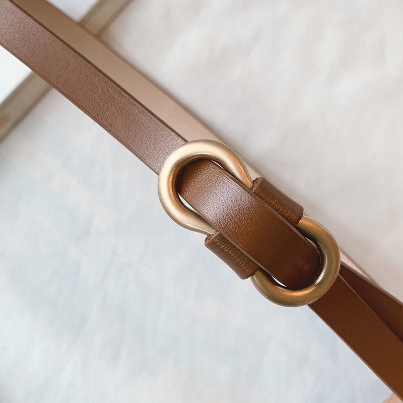 Fashionable Women's Decorative Waist Belt With Round Gold Buckle For Dresses And Casual Wear