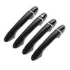 For Honda Civic 9th Gen 2012-2015 Car Carbon Fiber Style Black Exterior Door Handle Moulding Cover Trim w/Keyless Entry Decor