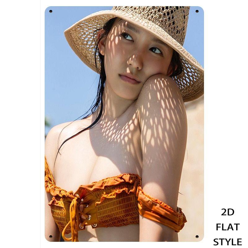 Vintage Female Silhouette Metal Tin Sign for Interior Bar & Garage Decor