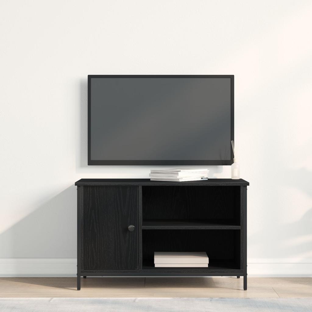 TV-Schrank im minimalistischen Stil mit geschlossenem Stauraum und zwei offenen Regalböden, Maße 80x40x50 cm
