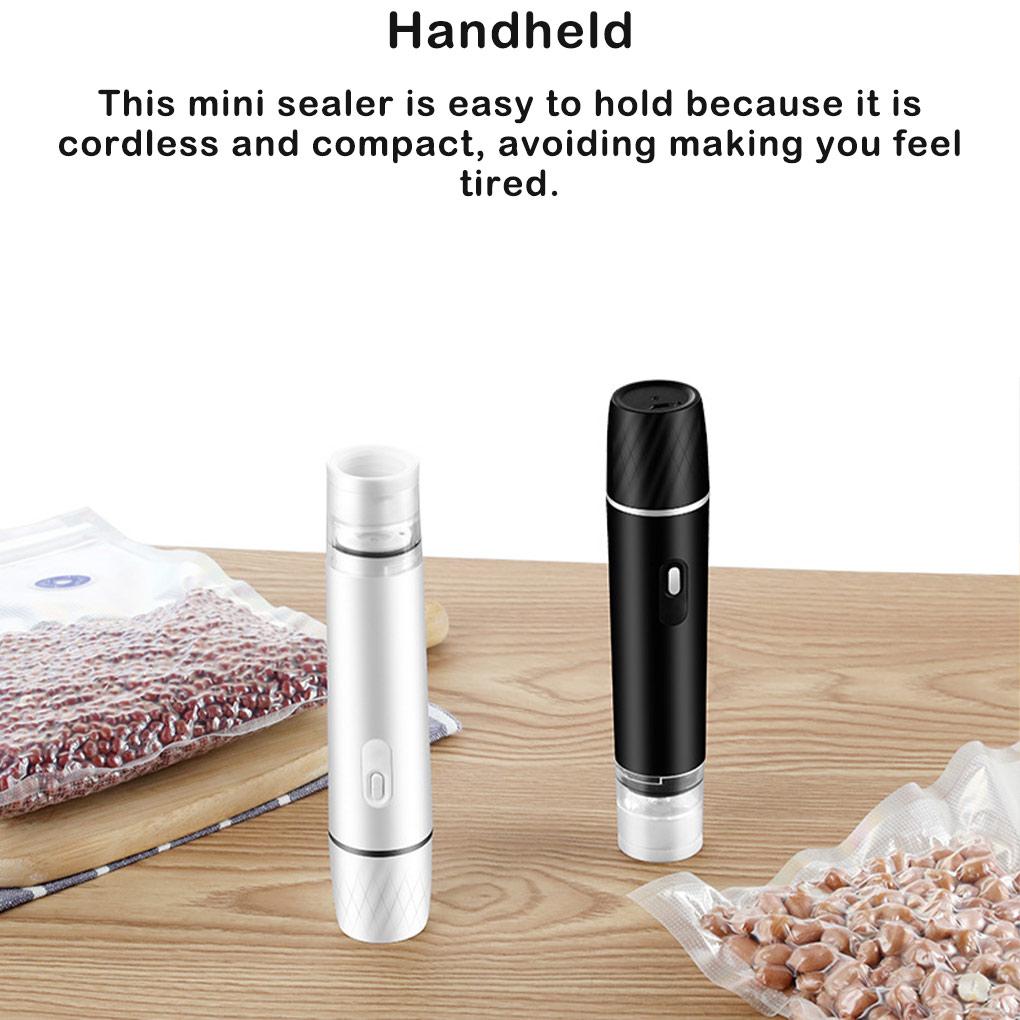 Mini Handheld Vacuum Sealer Rechargeable Kitchen Nuts Fresh-keeping Bag Sealing Pump Travel Reusable Carrying Seal Suction
