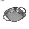 Vintage Stainless Steel Dining Plate Double Eared Square Plate Fruit Plates Salad Bowl Snack Tray Dessert Plates Candy Dish