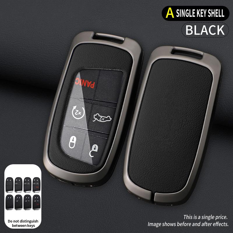 

Zinc Alloy Leather Car Key Case Cover For Jeep Grand Cherokee Renegade Fiat Freemont Dodge Charger Challenger Durango Journey