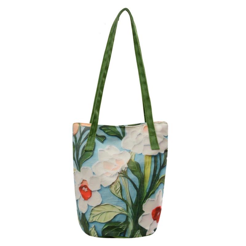 New Floral 3D Bucket Bag: Summer Travel Handbag with Large Capacity and High-End Design
