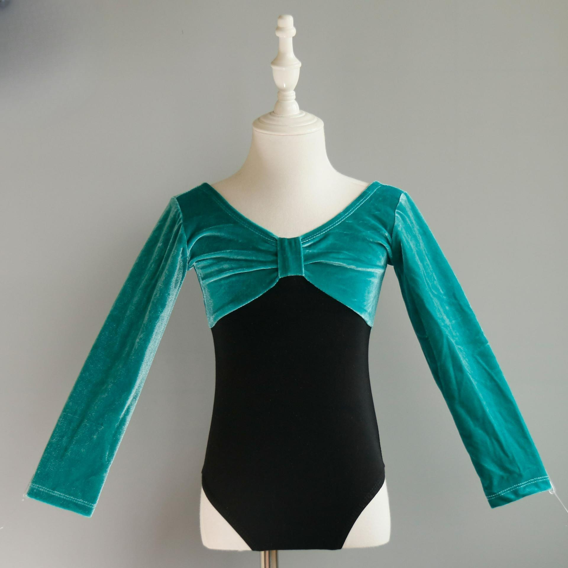 

Детские танцевальные костюмы, Осенние тренировочные танцевальные костюмы, Костюмы для балета для девочек, Бархатные комбинезоны с длинным рукавом, Латиноамериканские выступления 130