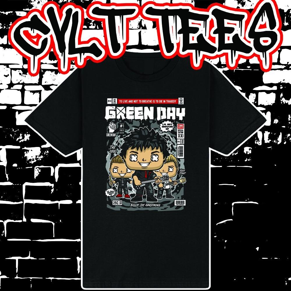 Футболка в стиле обложки комикса Green Day ~ 100% Хлопок Унисекс L