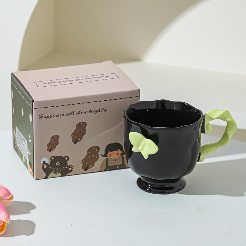 Personalized Design Three-dimensional Butterfly Cup Retro Medieval Girls Coffee Cup Mug Wedding Company Gift Souvenir