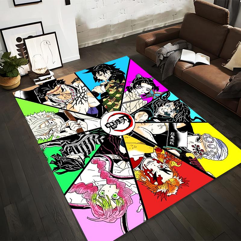 "Anime Character Carpet with Colorful Patterns for Home Decor" Suitable for Use As an Anti-slip for Living Room Bedroom Sofas