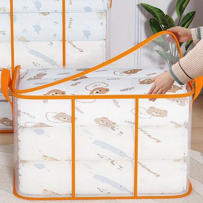 Saco de Armazenamento Dobrável de Grande Capacidade PVC com Zíper Transparente Saco de Armazenamento para Colchas à Prova de Umidade à Prova de Poeira Organizador de Armário Casa