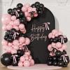 Pastel Pink Balloons Garladn Kit Black Pink Balloon Arch Wedding Anniversary Bridal Shower Home Birthday Party Decoration Globos