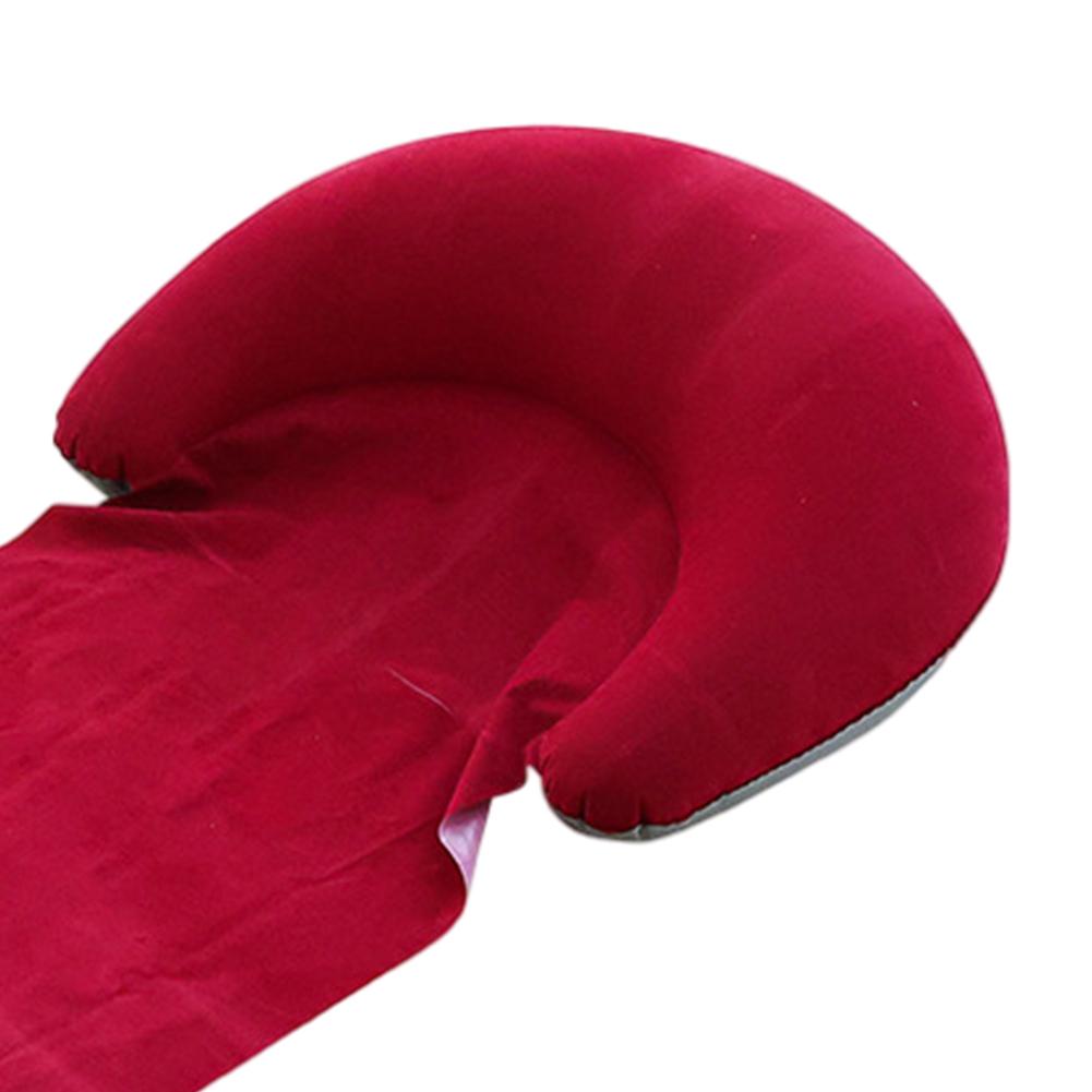 Inflatable Lounger with Head Rest Flocking Air Couch Ergonomic Portable Beach Chair Camping Air Bed for Camping Beach