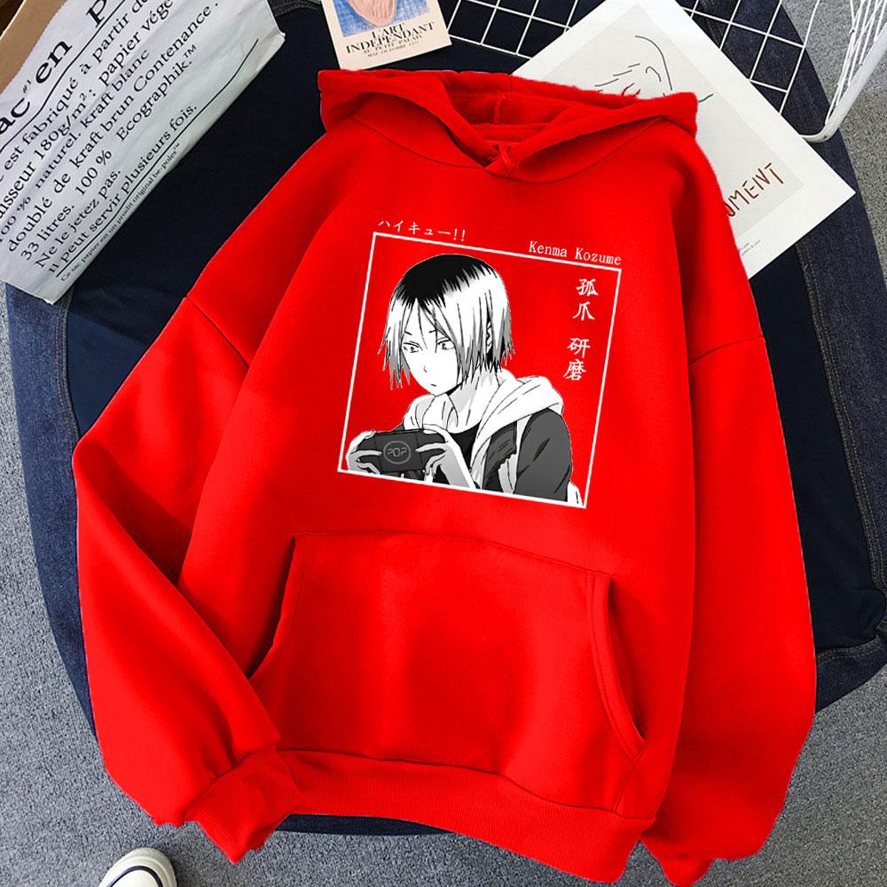 Japan Anime Haikyuu Kenma Kozume Clothing Hoodies Funny Manga Karasuno High School Volleyball Club Hip Hop Streetwear Hoodie Top