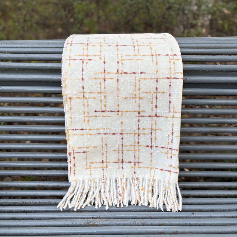 Women's Faux Cashmere Plaid Scarf - Korean Style, Thick & Warm Autumn/Winter Shawl
