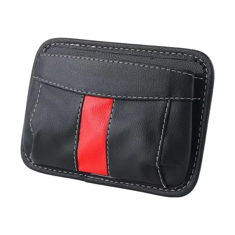 Self Adhesive Car Storage Pocket Sticky Organizer Bag Seat Back Side Door Leather Stowing Tidying Kit for Phone Purse Card