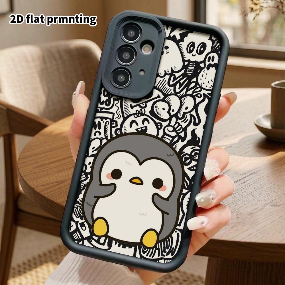 Phone Case: 2D Flat Samsung Galaxy A34 A35 M05 M06 S20 S22 S21 FE Plus 5G Protective Case, Little Penguin, Christmas and Halloween Gift