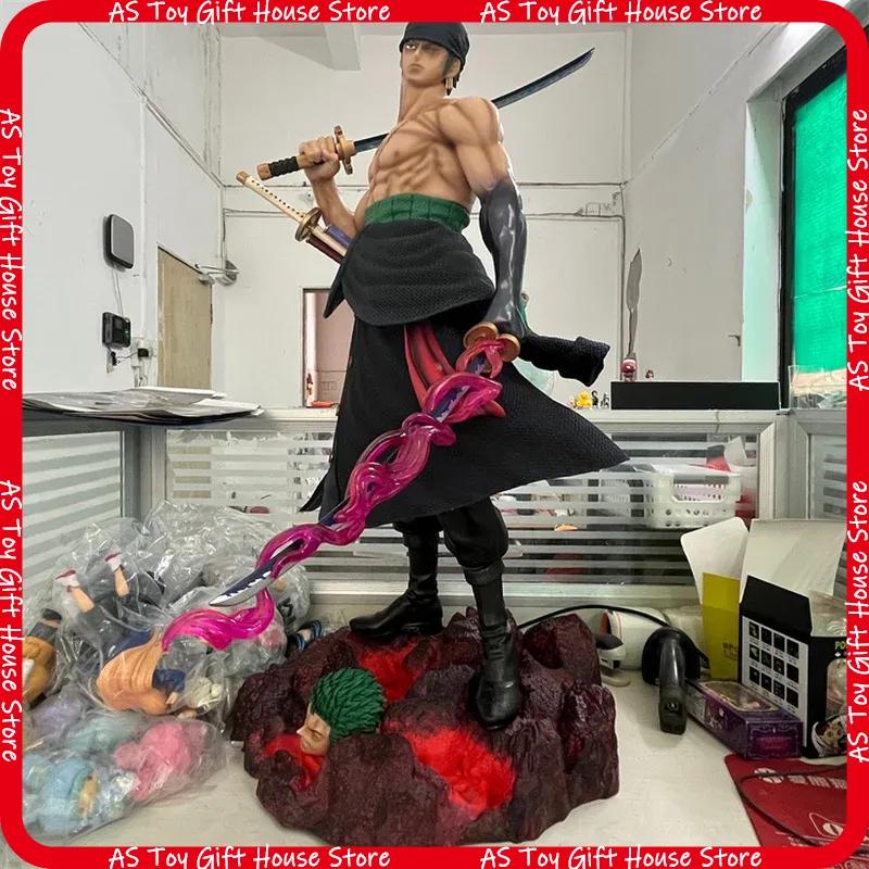 One Piece Large Sword Warrior Double Head Scene Statue Gk Platform Pvc Collectible Model Desktop Display Gift For Collectors